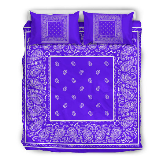 Duvet Cover Set - Violet and White Bandana