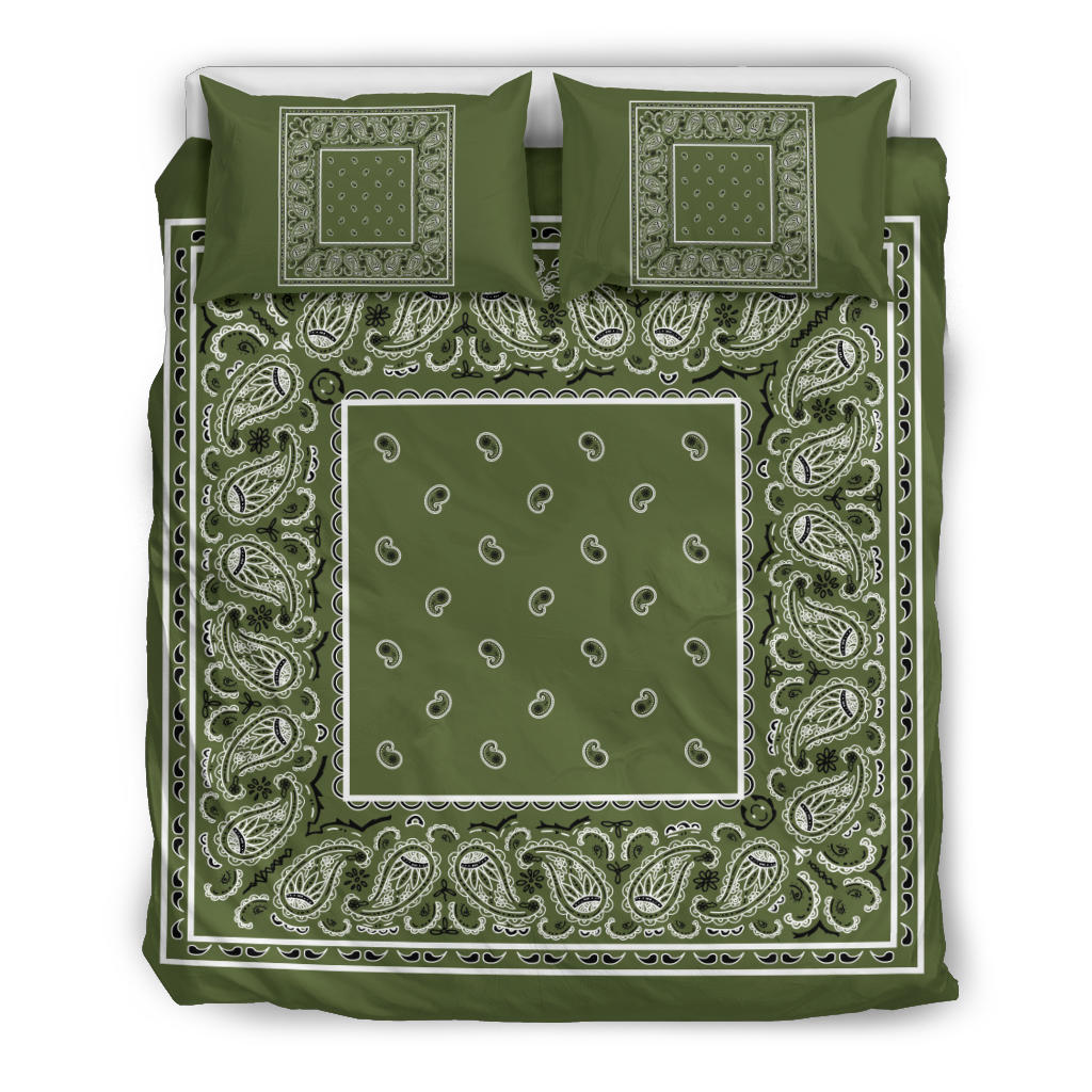 Duvet Set - Army Green Bandana