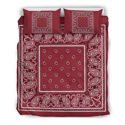 Duvet Cover Set - Traditional Maroon Bandana