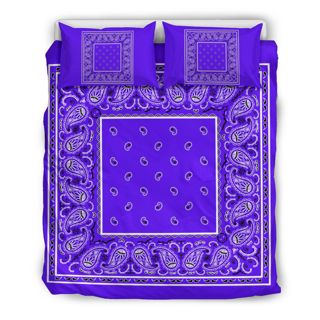 Duvet Cover Set - Violet and Black Bandana