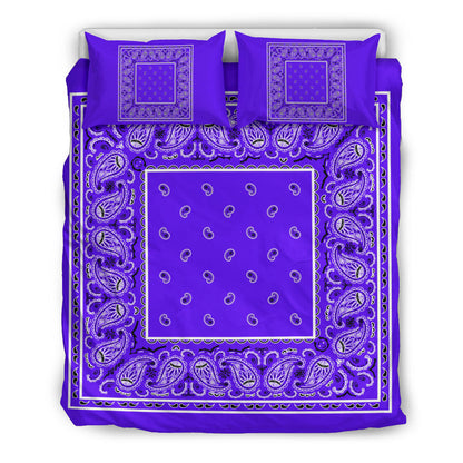 Duvet Cover Set - Violet and Black Bandana