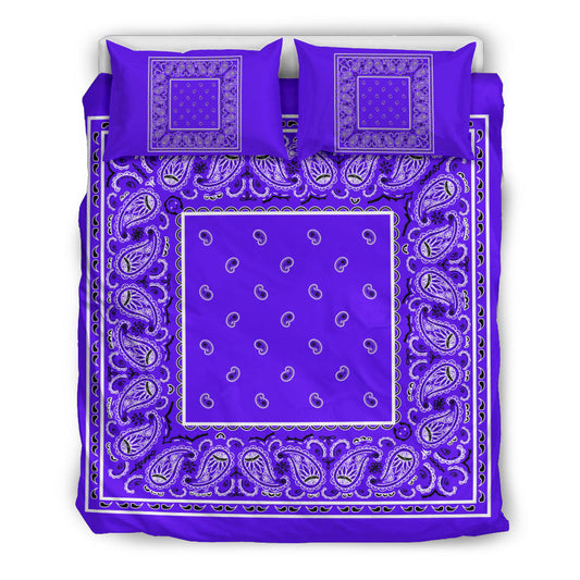 Duvet Cover Set - Violet and Black Bandana