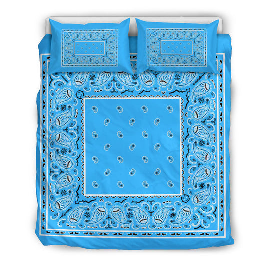 Duvet Set - Lt Blue Traditional Bandana W Shams