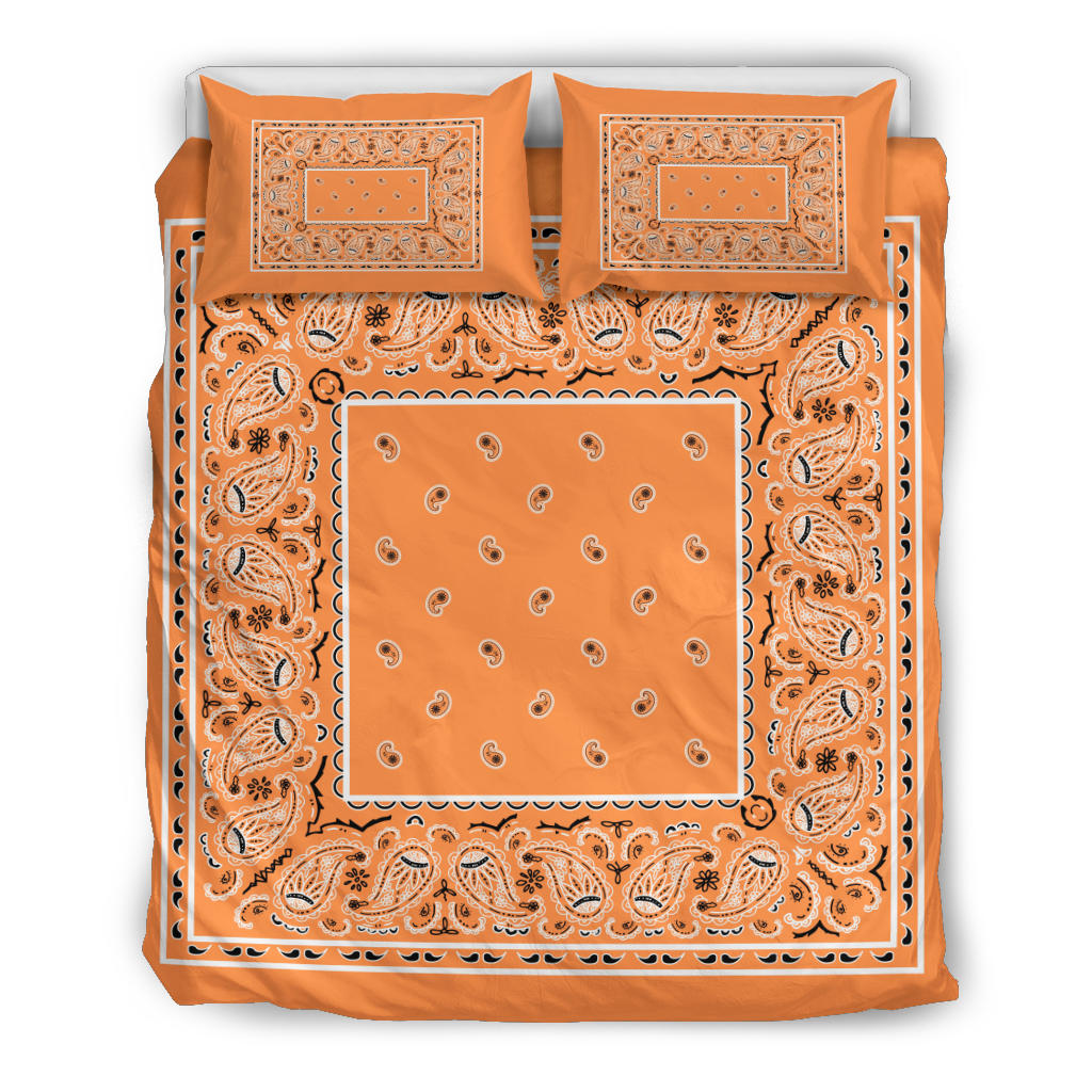 Duvet Set - Orange Traditional Bandana w Shams