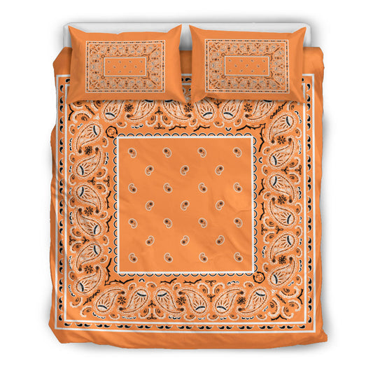Duvet Set - Orange Traditional Bandana w Shams