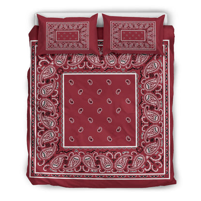 Duvet Set - Maroon Traditional Bandana w Shams