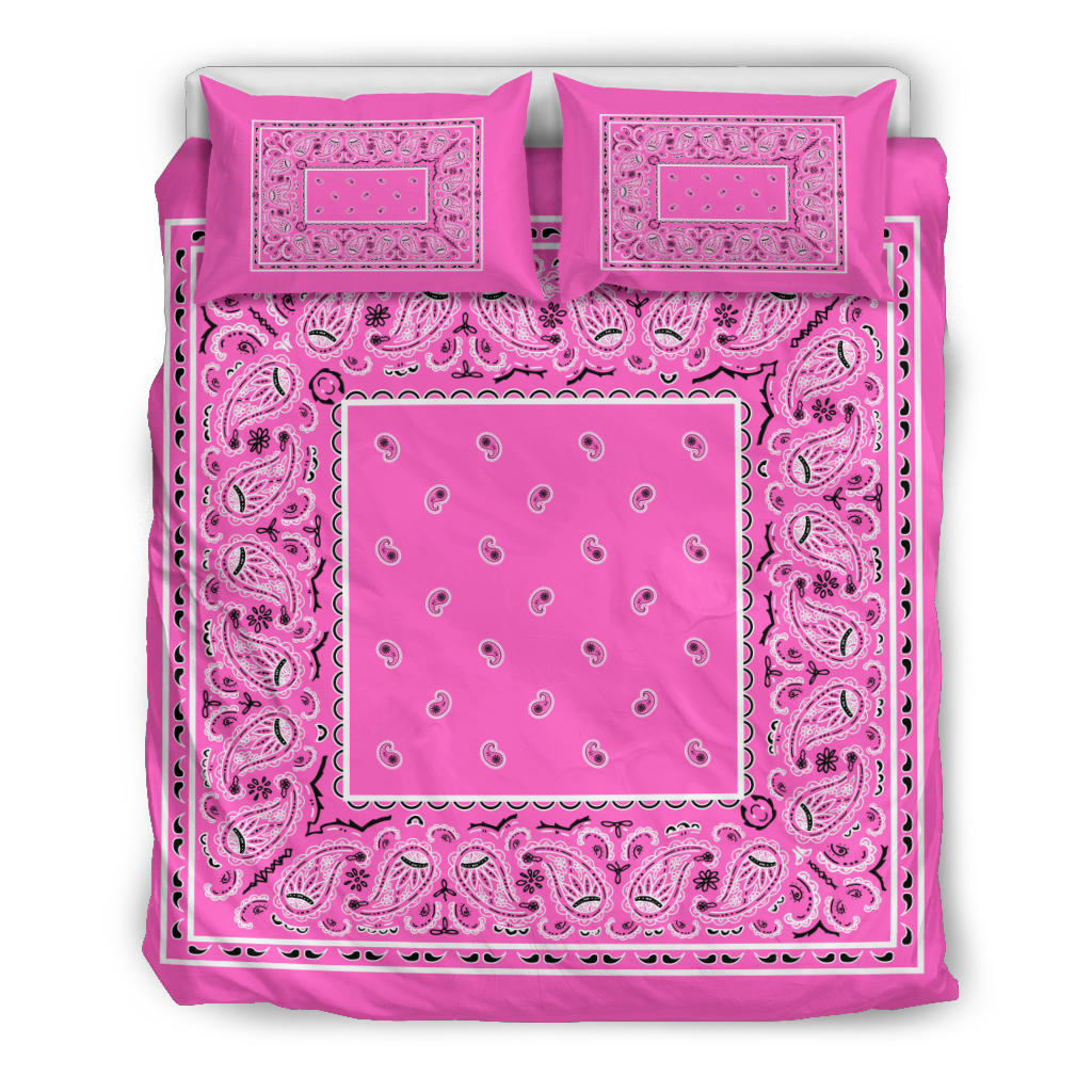 Duvet Set - Pink Traditional Bandana w Shams
