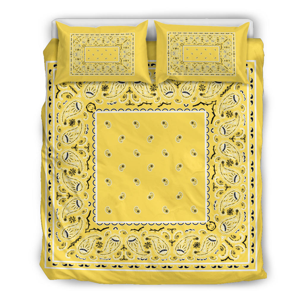 Duvet Set - Yellow Traditional Bandana w Shams