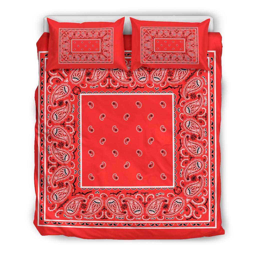 Duvet Set - Red Traditional Bandana w Shams
