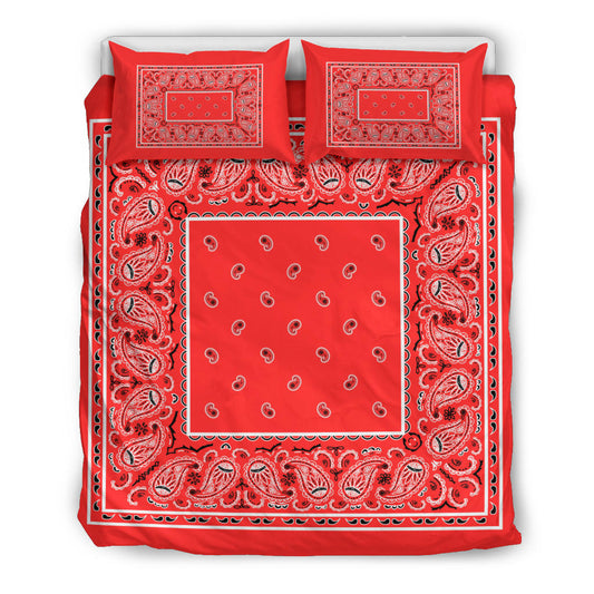 Duvet Set - Red Traditional Bandana w Shams