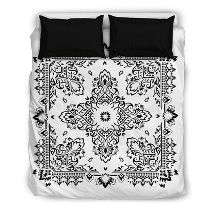 D2 Duvet Set - Black on White Bandana w Shams