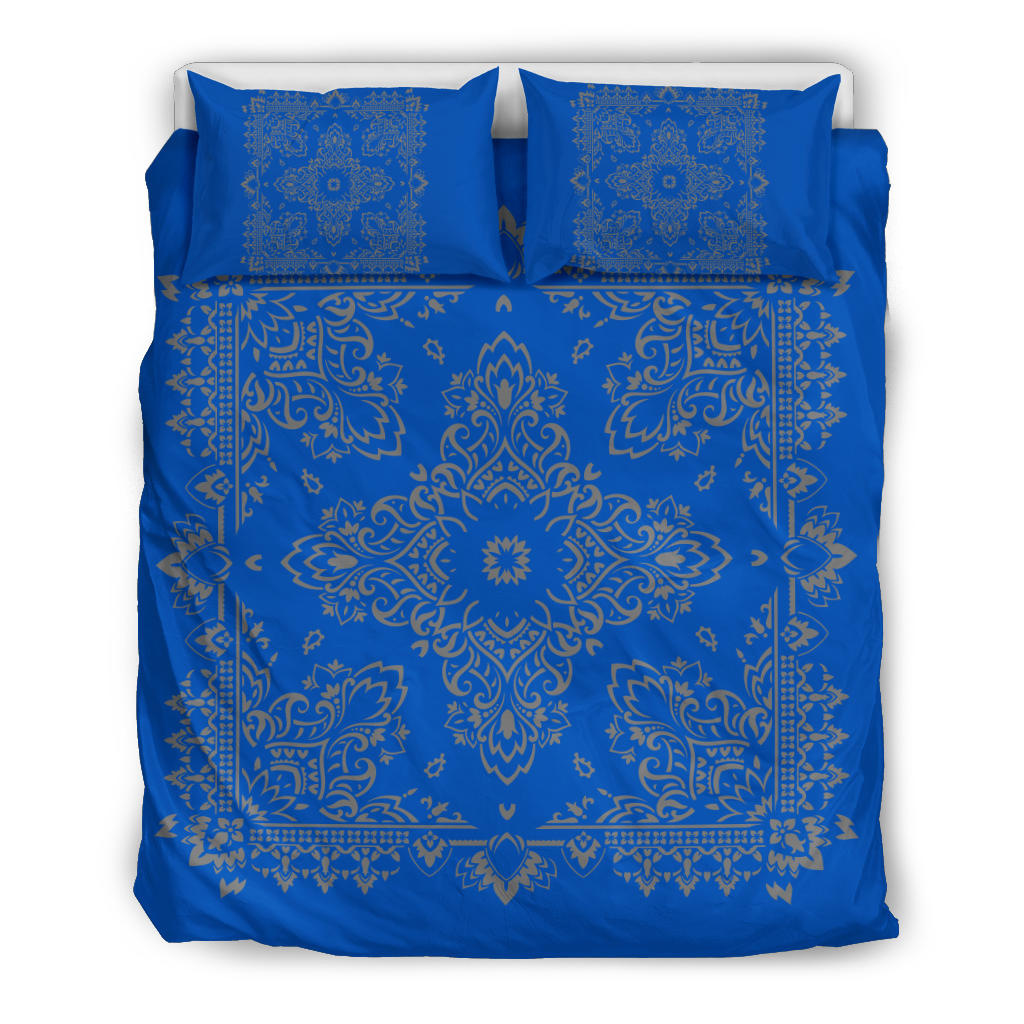 D2 Duvet Set - Blue Gray Bandana w shams
