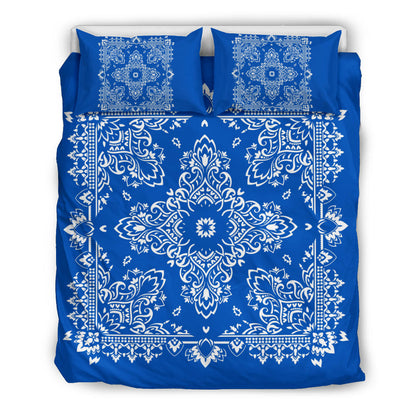 D2 Duvet Cover Set - Blue and White w Shams