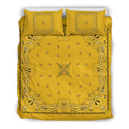 D3 Duvet Cover Set - Gold Traditional Bandana w/shams