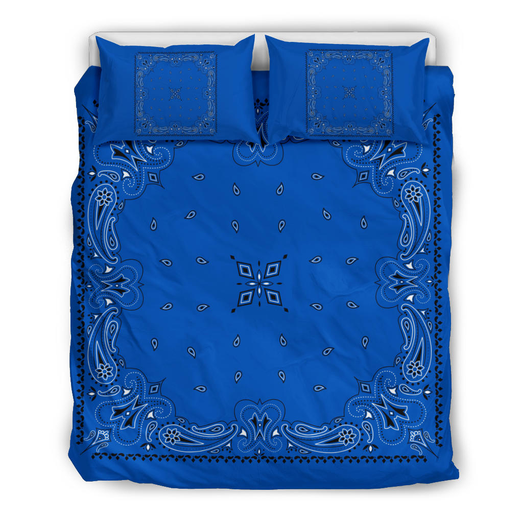D3 Duvet Cover - Blue Traditional Bandana w Shams