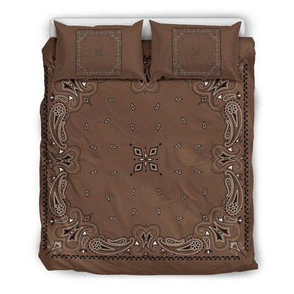 D3 Duvet Set - Brown Traditional Bandana w Shams