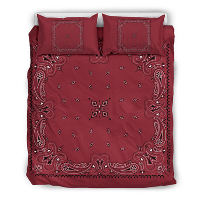 D3 Duvet Set - Traditional Maroon Bandana w Shams