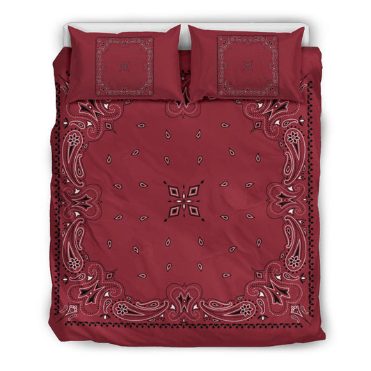 D3 Duvet Set - Traditional Maroon Bandana w Shams