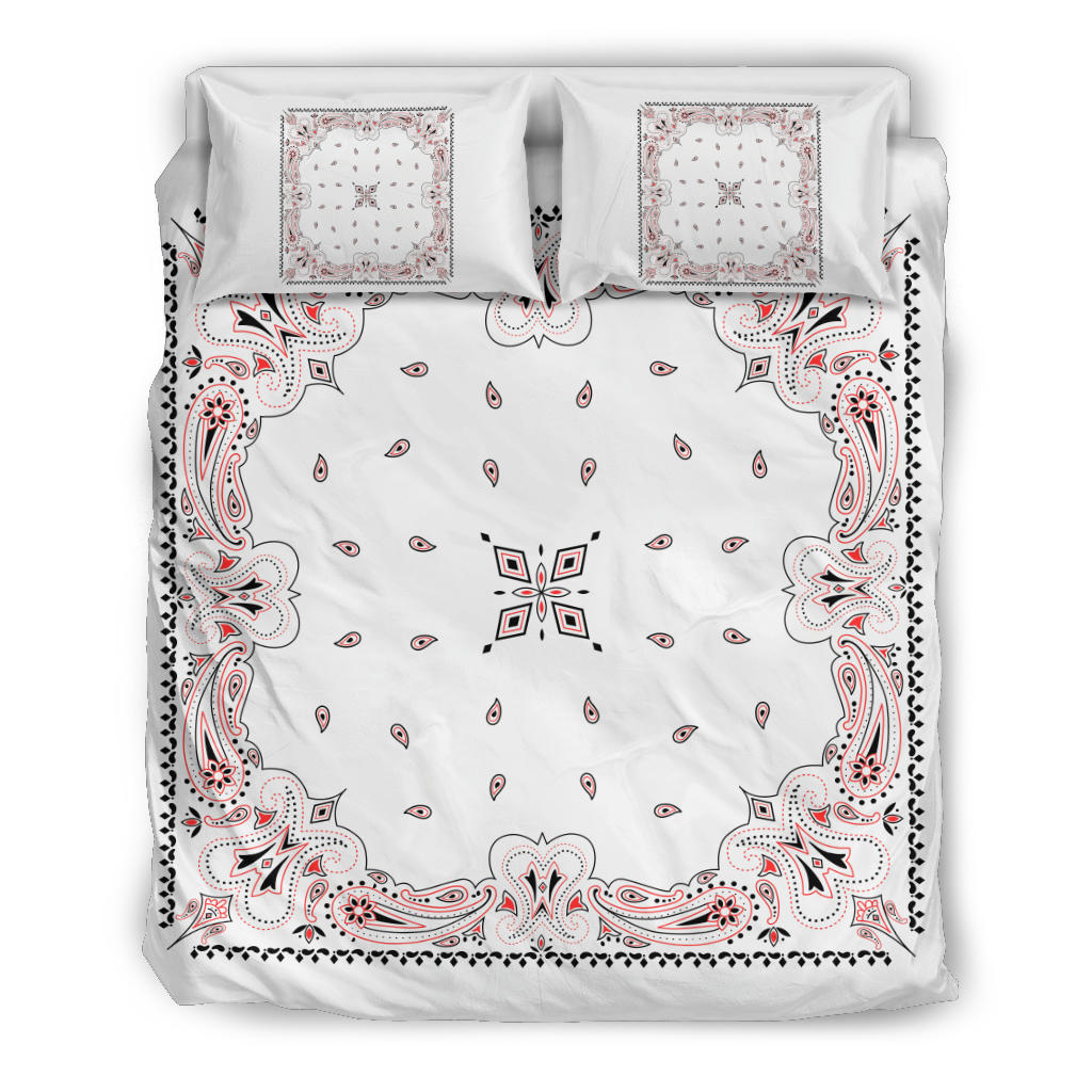 D3 Duvet Set - Traditional White Bandana w Shams