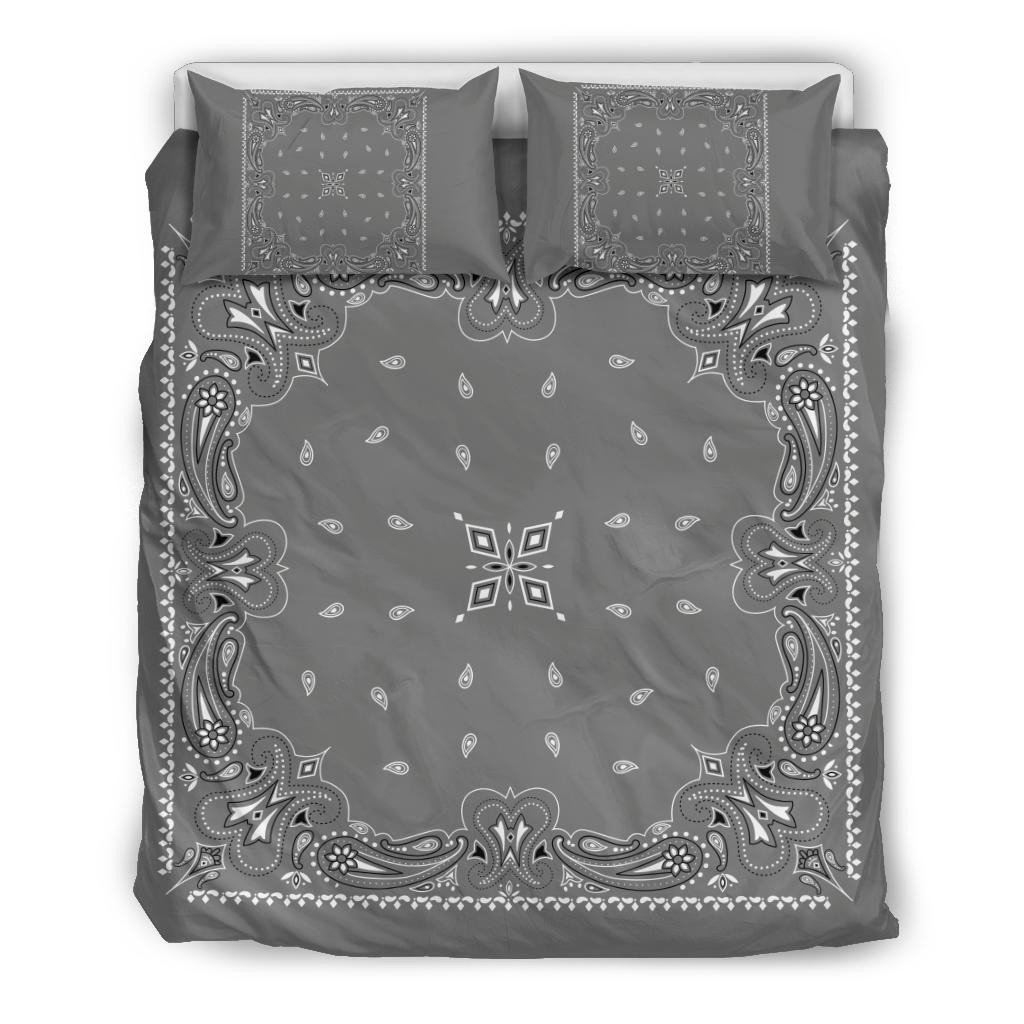 D3 Duvet Set - Traditional Gray Bandana w Shams