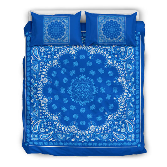 D4 Duvet Set Blue Lt Blue Bandana w Shams