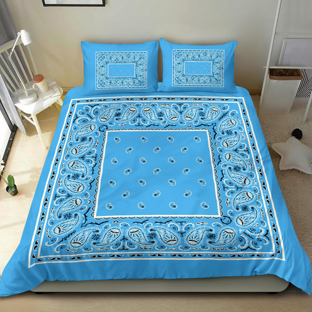 Duvet Set - Lt Blue Traditional Bandana W Shams