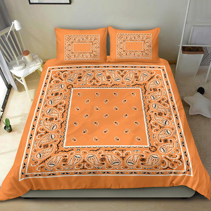 Duvet Set - Orange Traditional Bandana w Shams