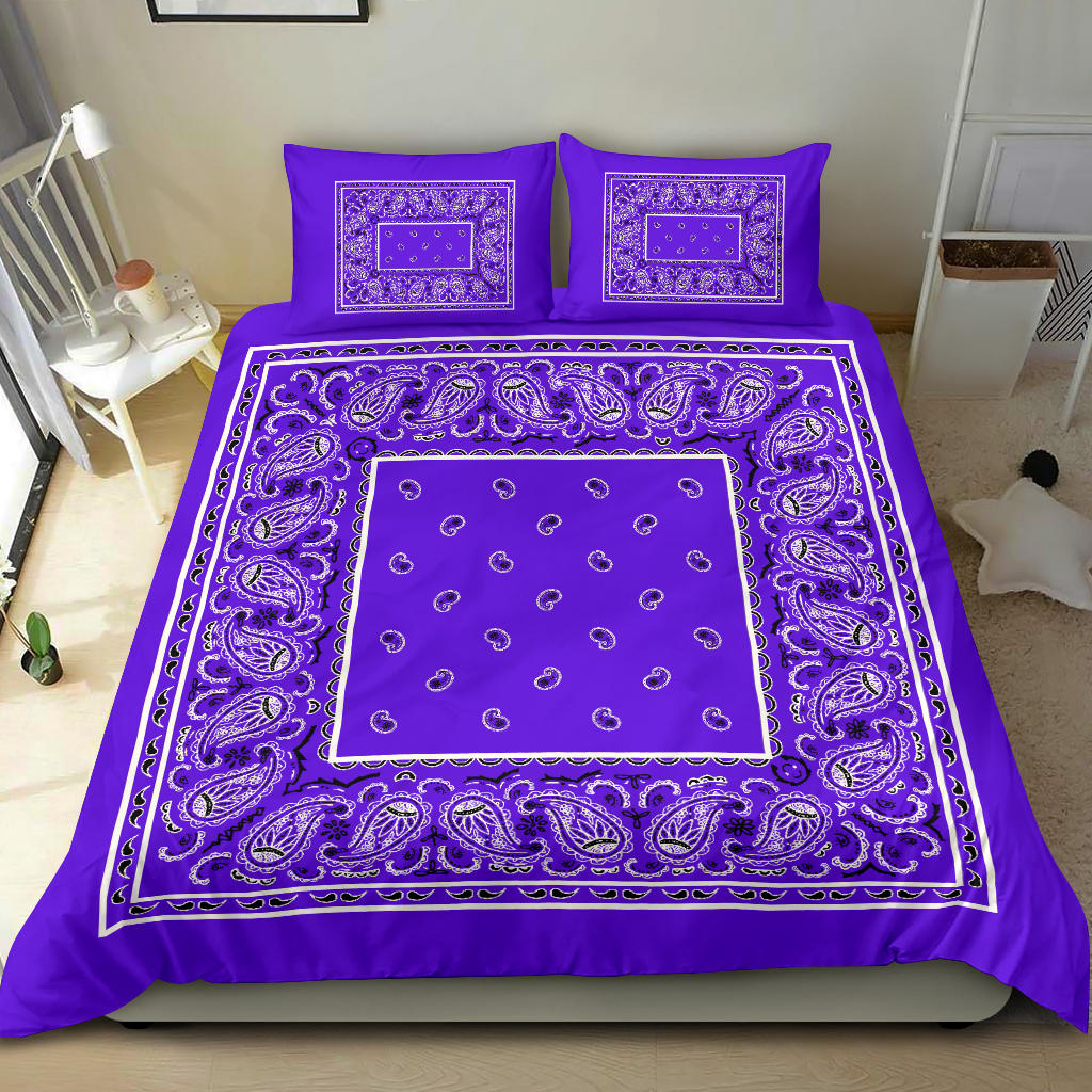 Duvet Set - Violet Traditional Bandana w Shams