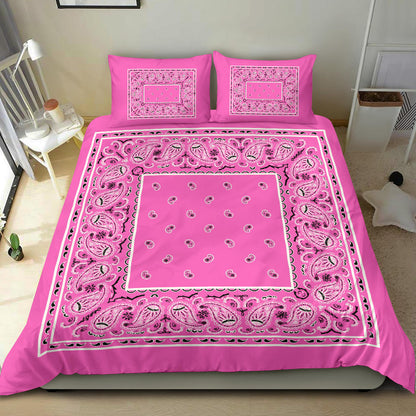 Duvet Set - Pink Traditional Bandana w Shams
