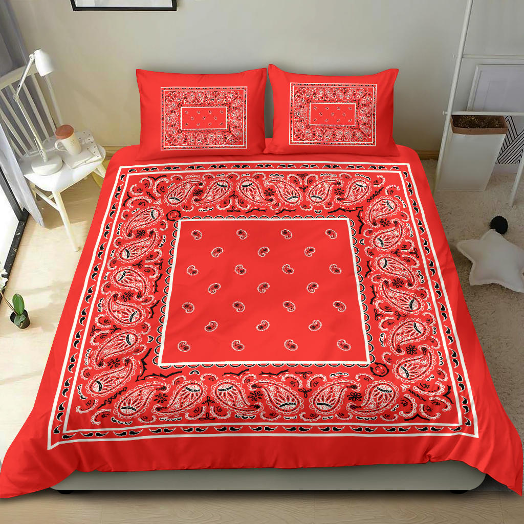 Duvet Set - Red Traditional Bandana w Shams