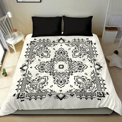 D2 Duvet Set - Black on White Bandana w Shams