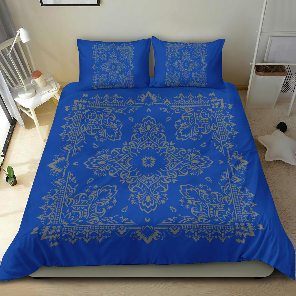 D2 Duvet Set - Blue Gray Bandana w shams
