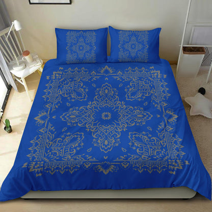 D2 Duvet Set - Blue Gray Bandana w shams
