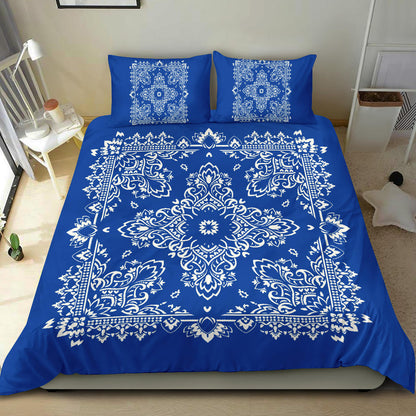 D2 Duvet Cover Set - Blue and White w Shams