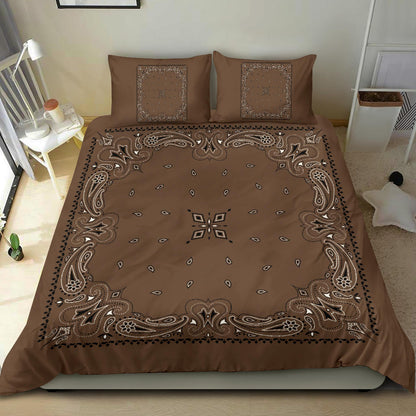 D3 Duvet Set - Brown Traditional Bandana w Shams