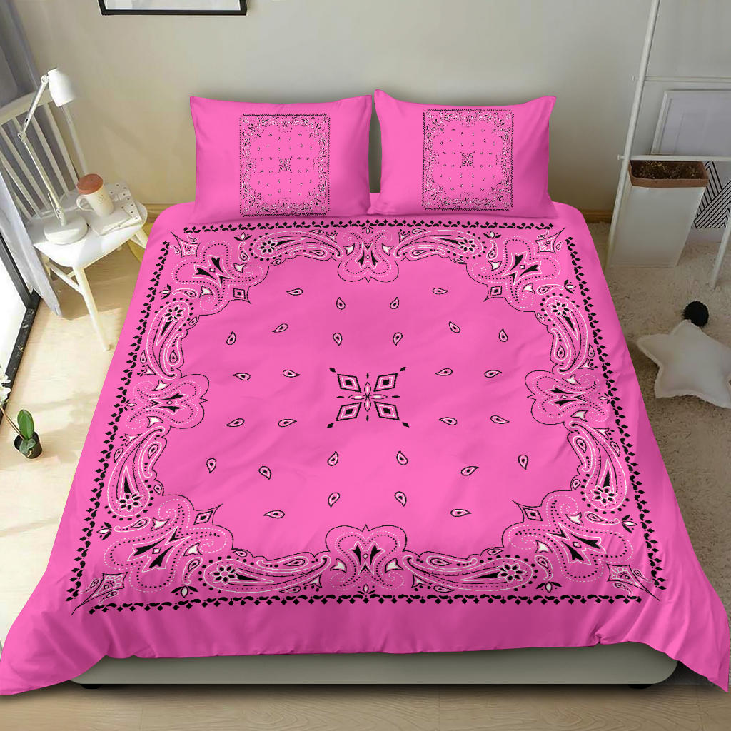 D3 Duvet Set - Traditional Pink Bandana w Shams