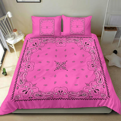 D3 Duvet Set - Traditional Pink Bandana w Shams