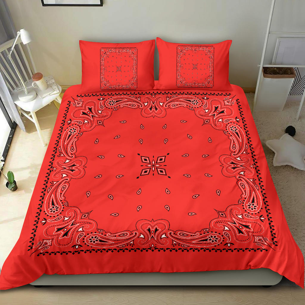 D3 Duvet Set - Traditional Red Bandana w Shams