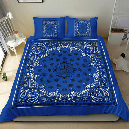 D4 Duvet Set - Blue Traditional Bandana w Shams