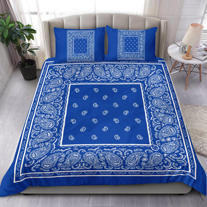 Duvet Cover Set Blue and White Bandana