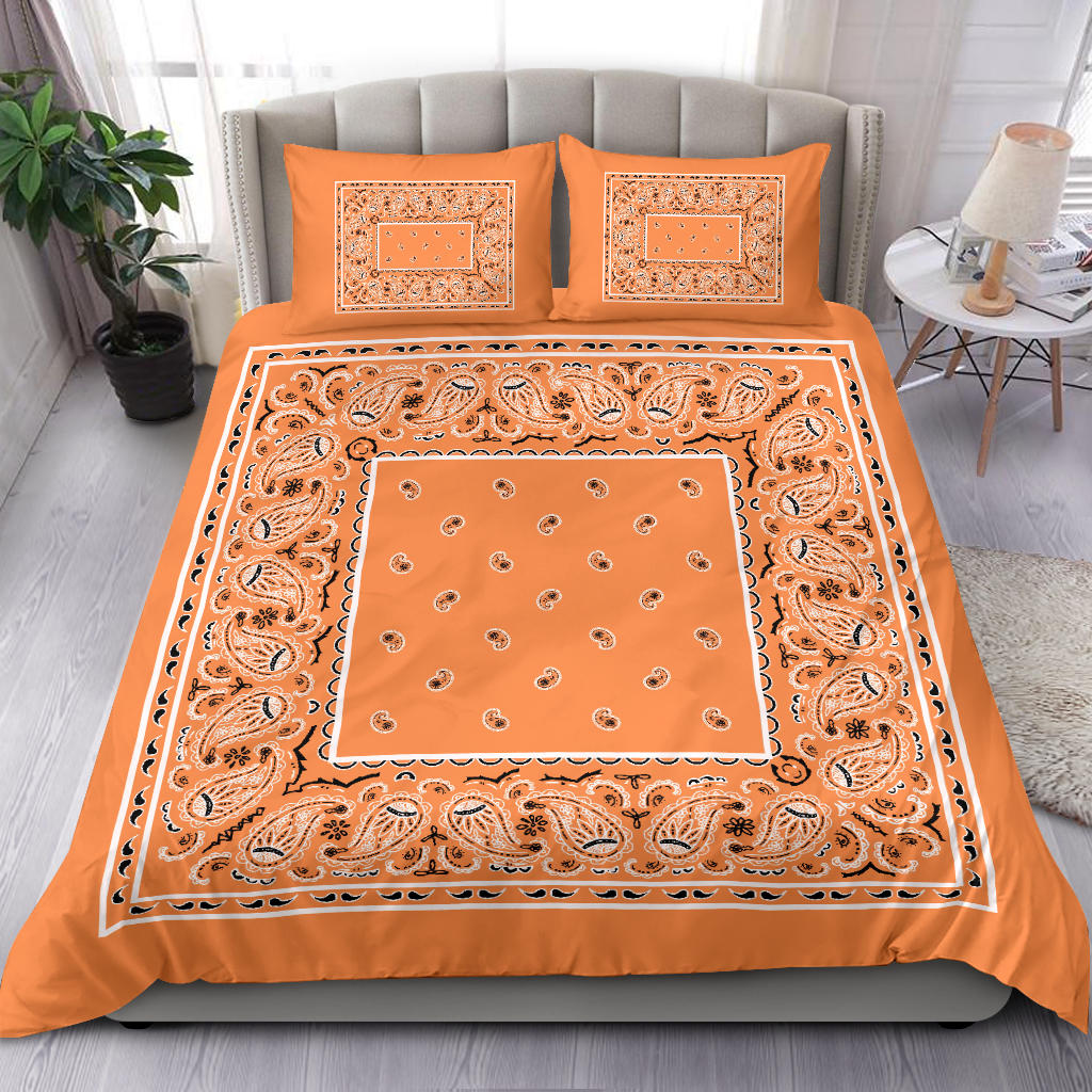 Duvet Set - Orange Traditional Bandana w Shams