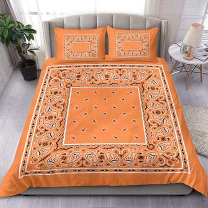 Duvet Set - Orange Traditional Bandana w Shams