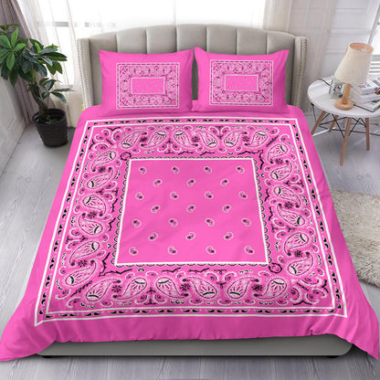 Duvet Set - Pink Traditional Bandana w Shams