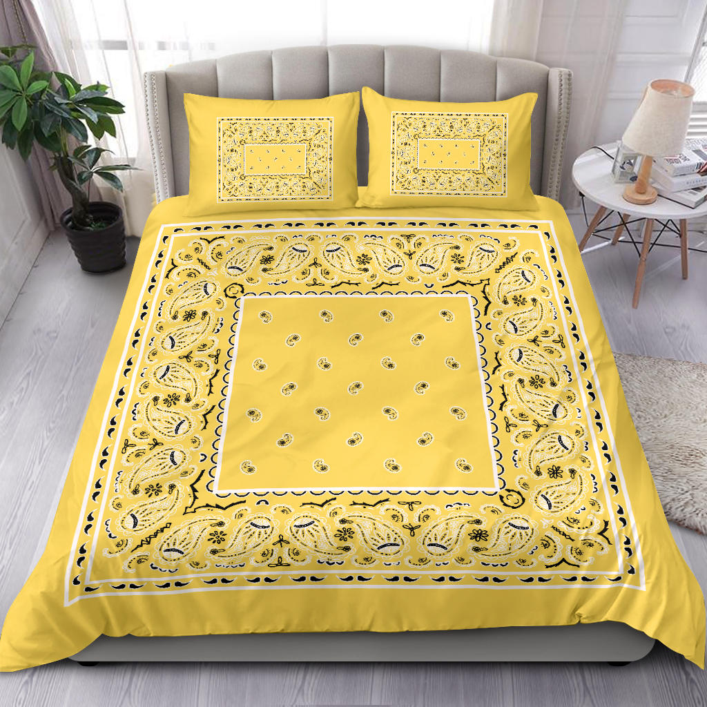 Duvet Set - Yellow Traditional Bandana w Shams