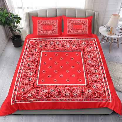 Duvet Set - Red Traditional Bandana w Shams