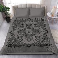 D2 Duvet Set - Gray and Black Bandana with Gray Shams