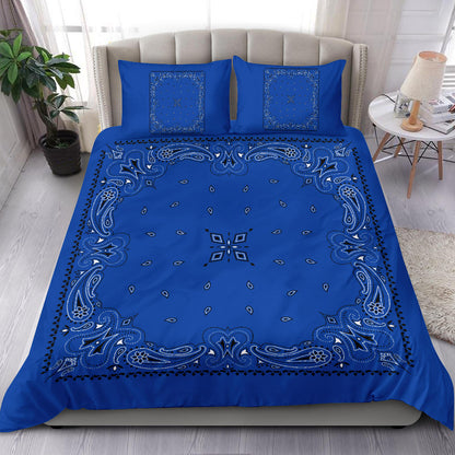 D3 Duvet Cover - Blue Traditional Bandana w Shams