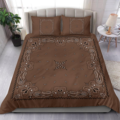 D3 Duvet Set - Brown Traditional Bandana w Shams
