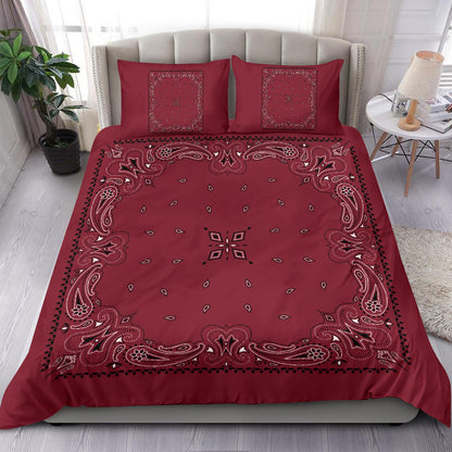 D3 Duvet Set - Traditional Maroon Bandana w Shams