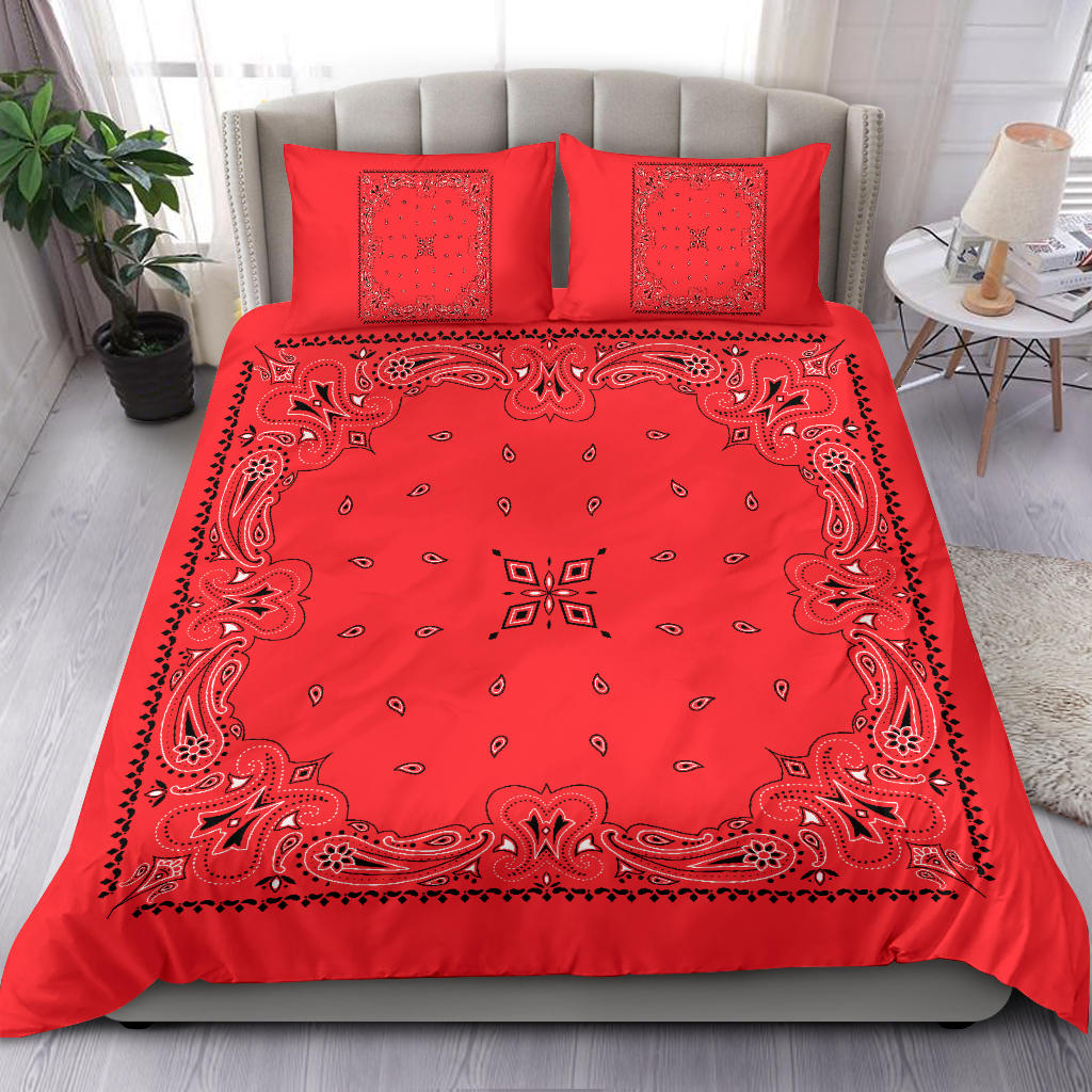 D3 Duvet Set - Traditional Red Bandana w Shams